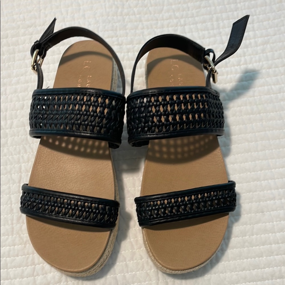LC Lauren Conrad Black Woven Sandals
